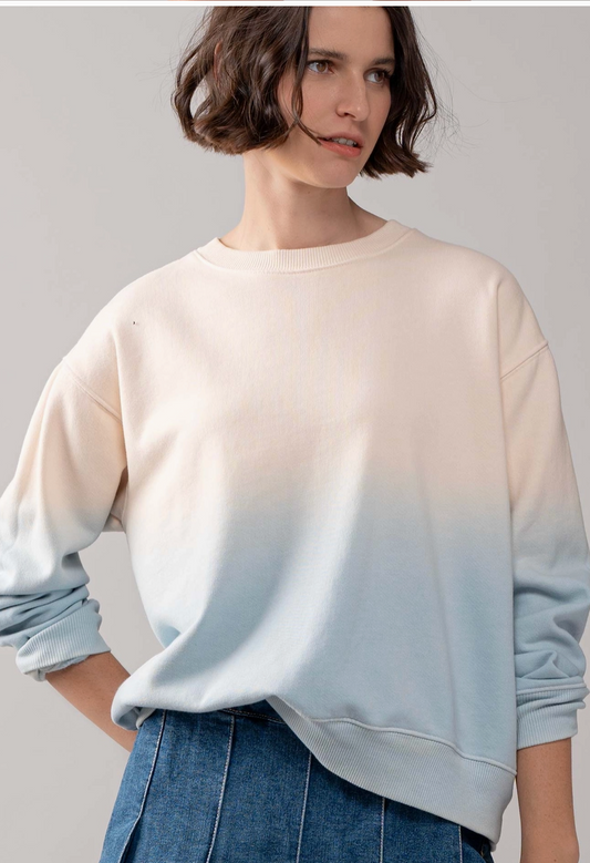 Ombre Dip-Dyed Sweatshirt - Sunset Blue