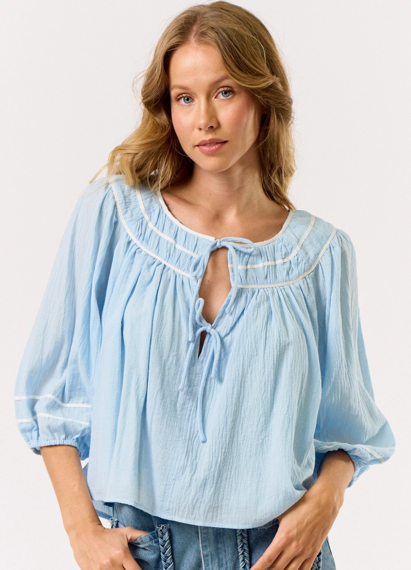 Sky Blue Gauze Blouse