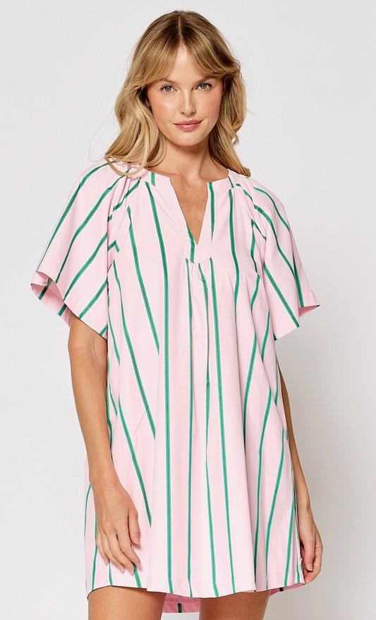 Pink & Green Shift Dress