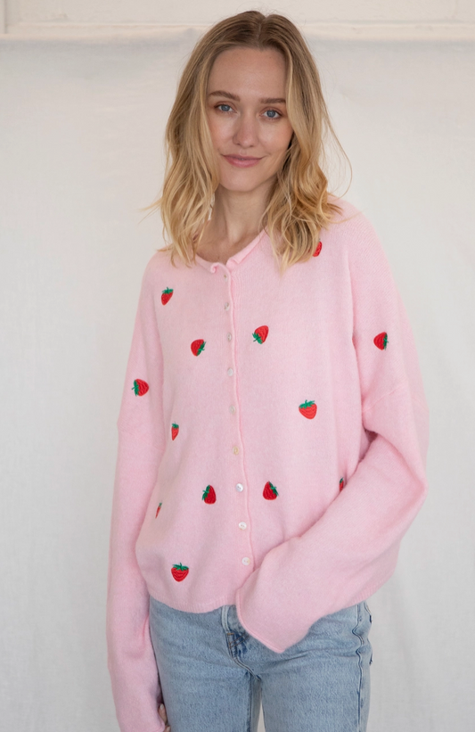 In The Moment Cardigan - Strawberries