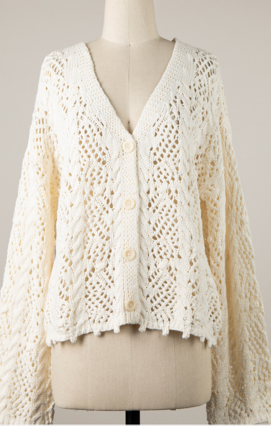 Crochet Cardigan - Ivory