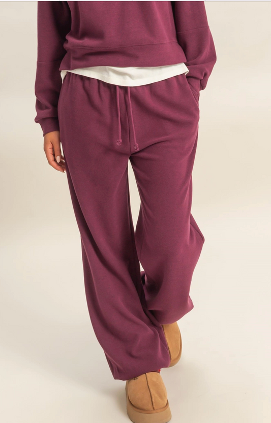 All Weekend Long Lounge Pants/Jogger - Dark Cherry