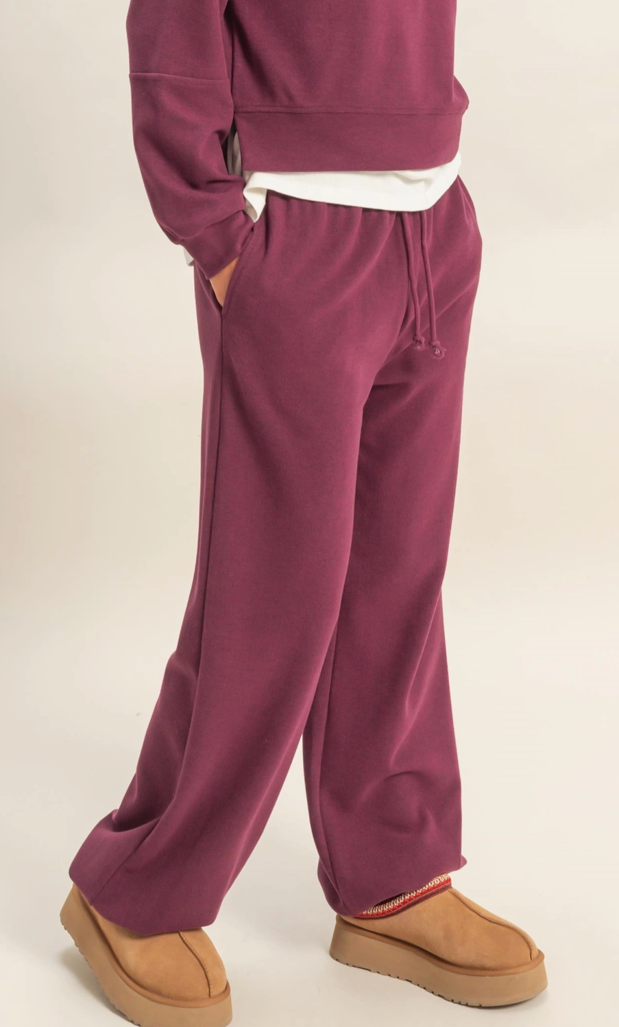 All Weekend Long Lounge Pants/Jogger - Dark Cherry