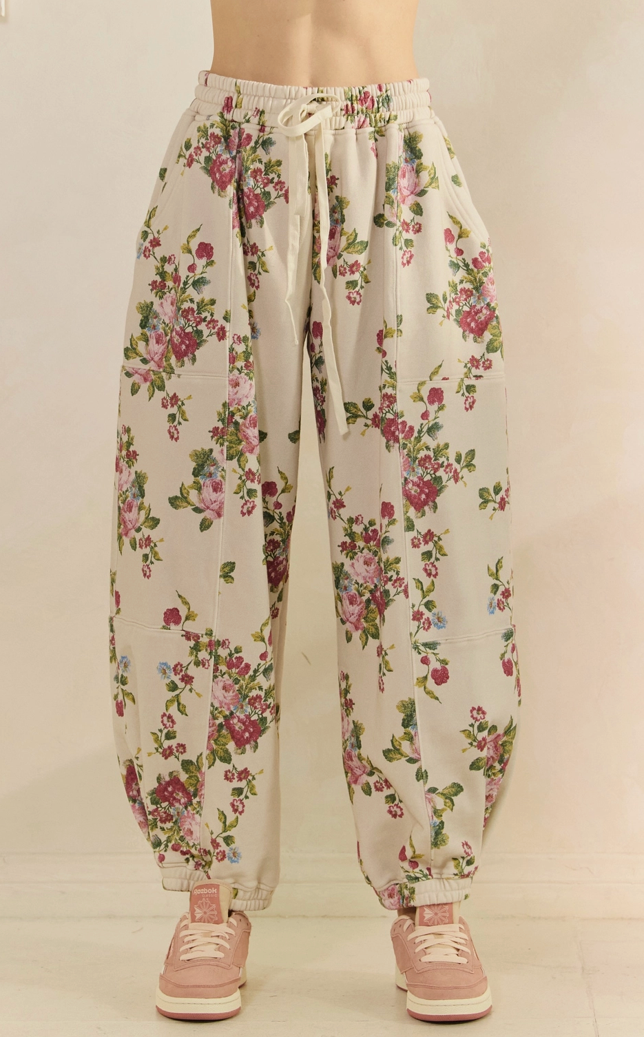 Get Cozy Floral Barrel Sweat Pants