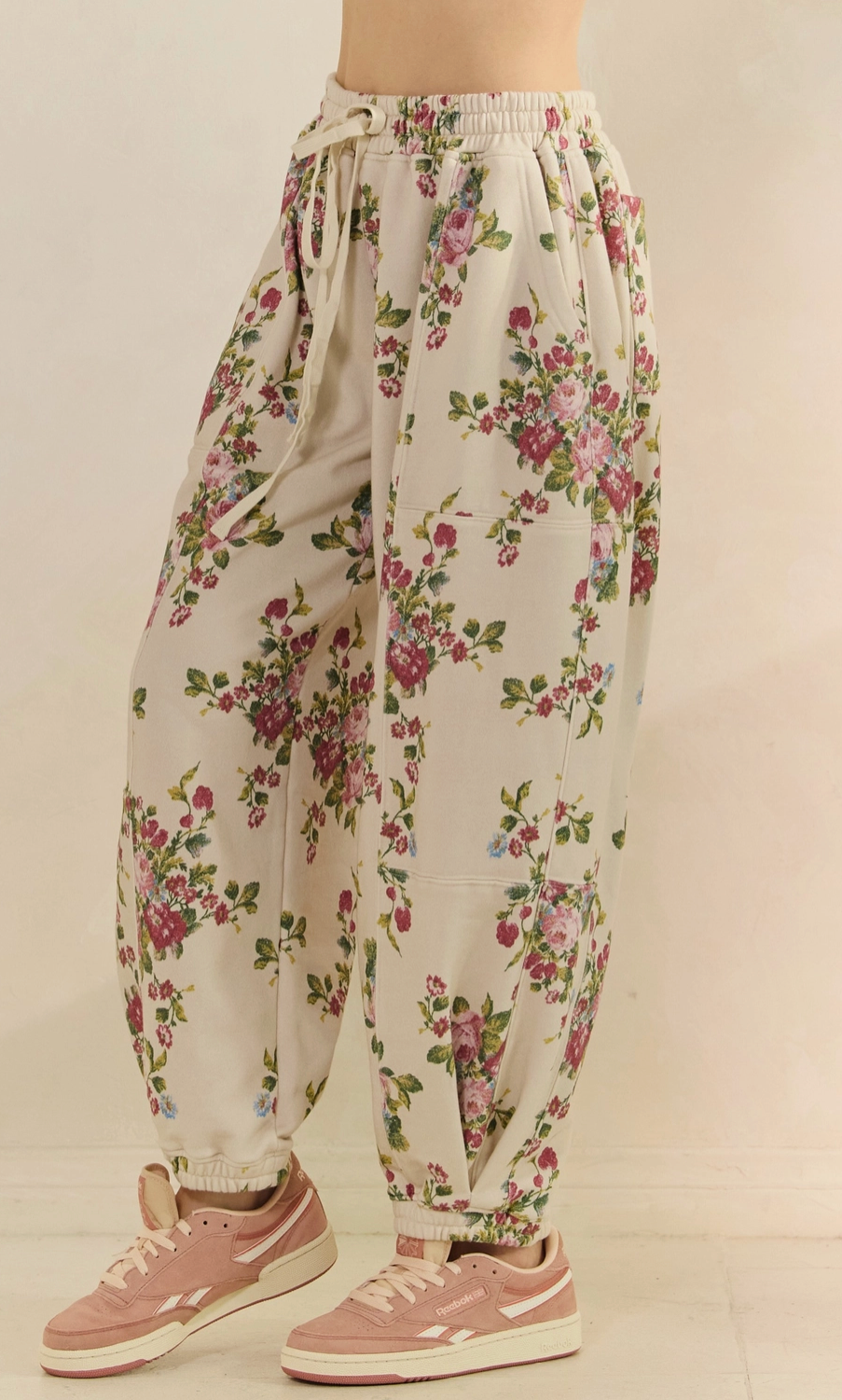 Get Cozy Floral Barrel Sweat Pants