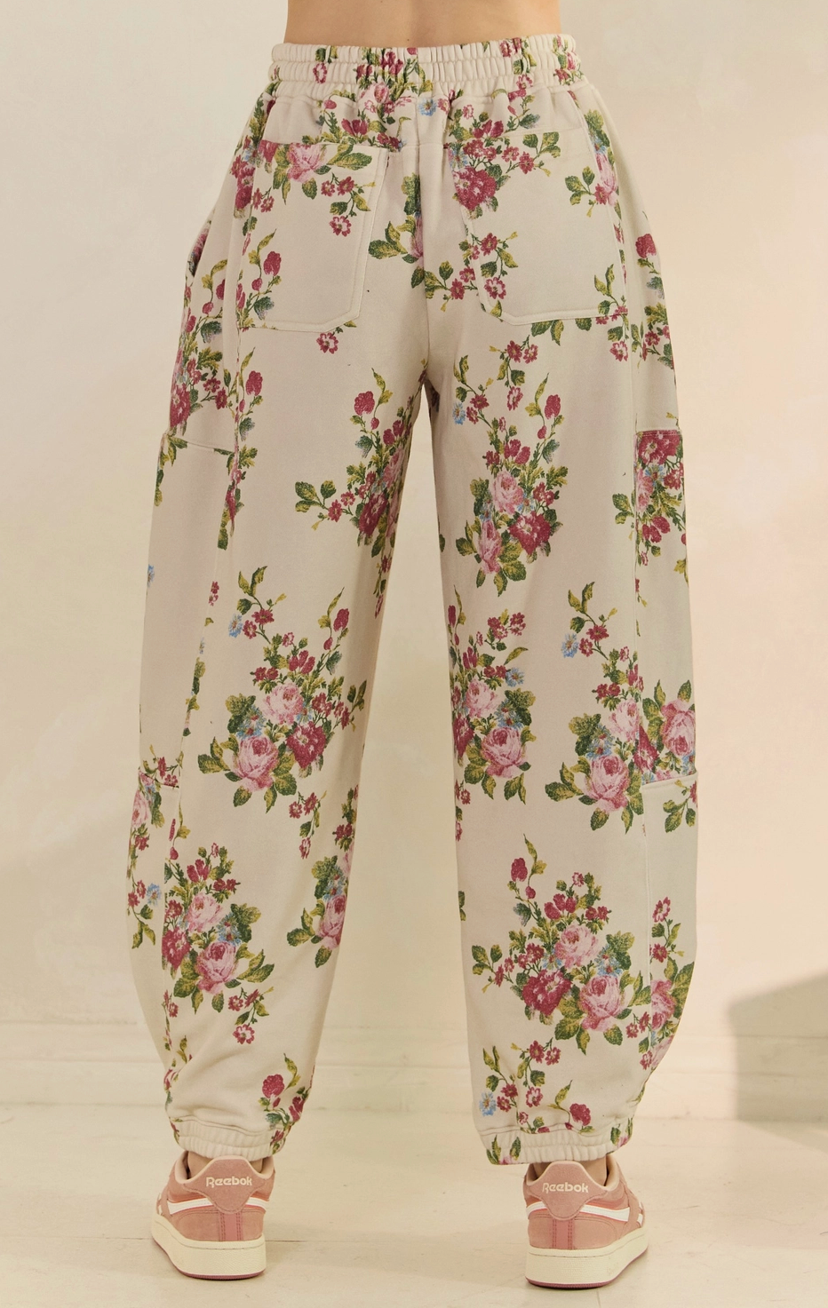 Get Cozy Floral Barrel Sweat Pants