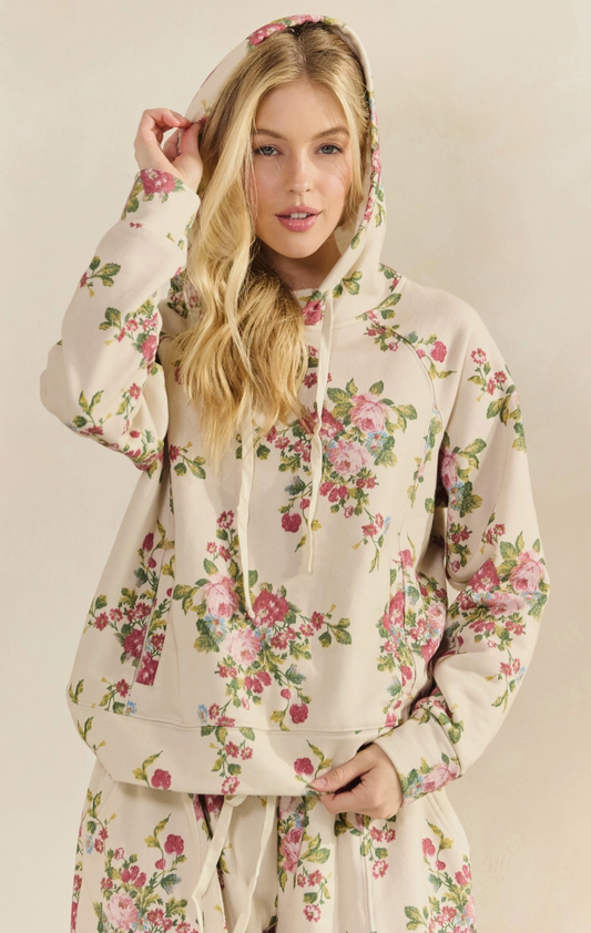 Get Cozy Floral Hoodie