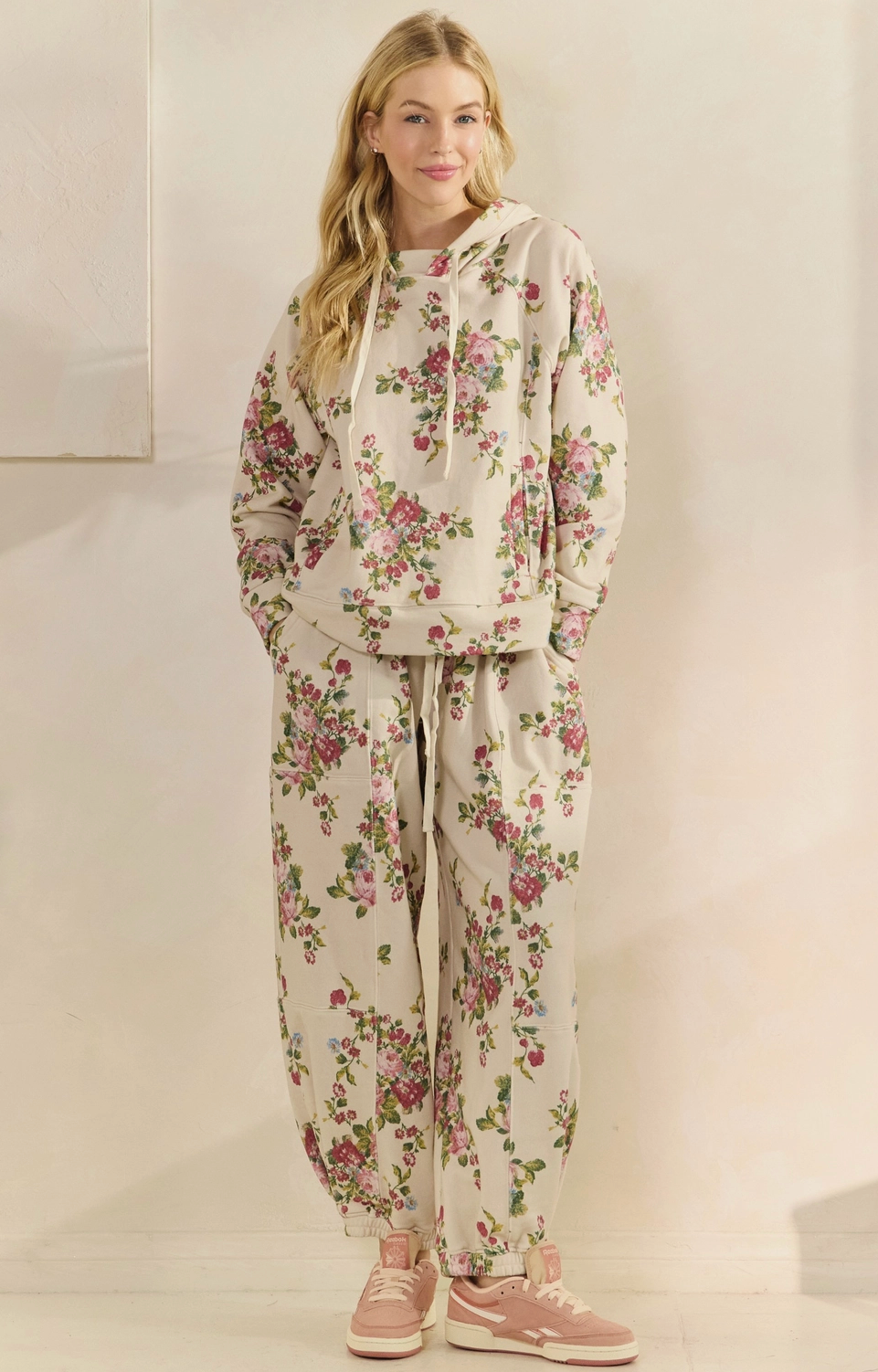 Get Cozy Floral Barrel Sweat Pants