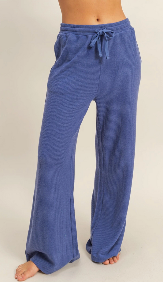 All Weekend Long - Waffle Knit Lounge Pants - Indigo