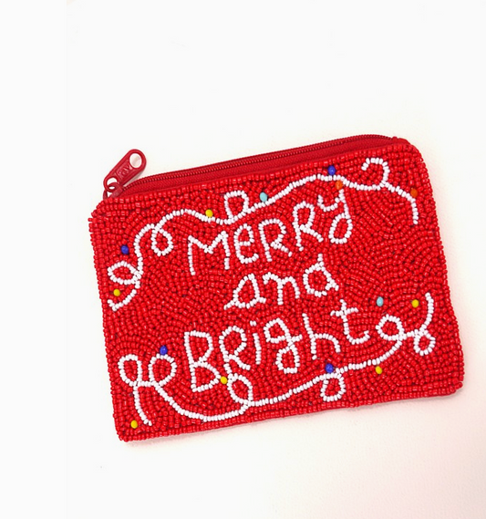 Beaded Coin Purse - Merry & Bright
