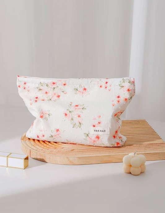 Floral Make Up Bag - Large Fowers