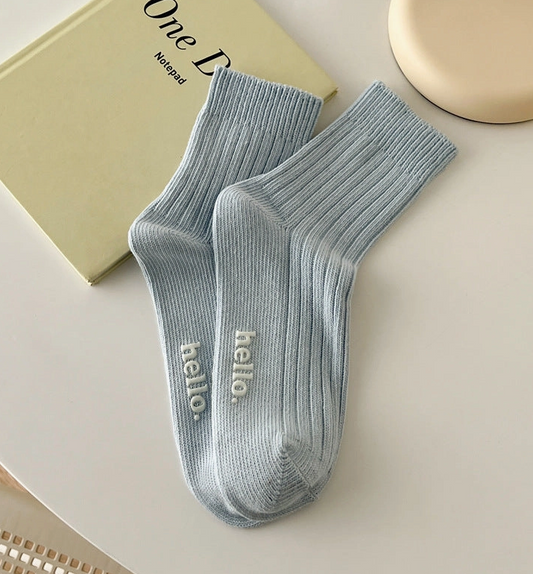 Hello Socks - Light Blue