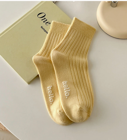 Hello Socks - Yellow