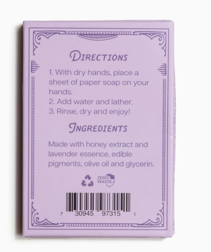 Lavender Honey Paper Soap