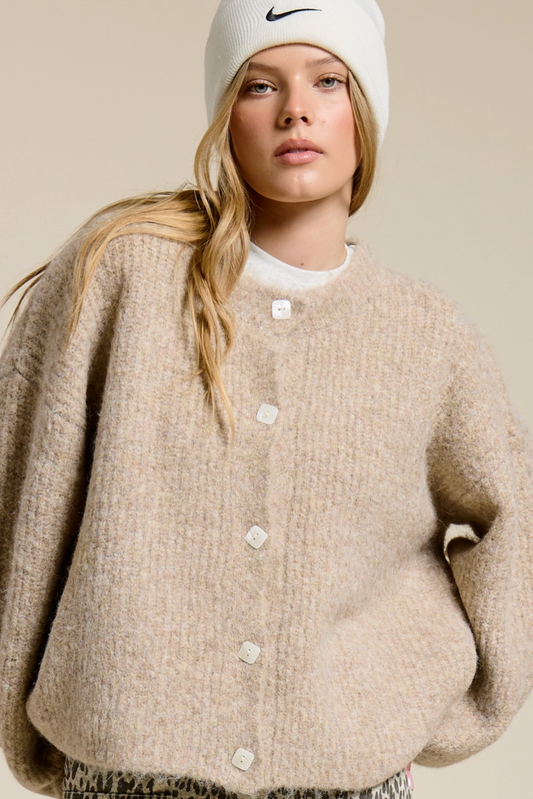 Oversized Cozy Cardigan - Natural Beige