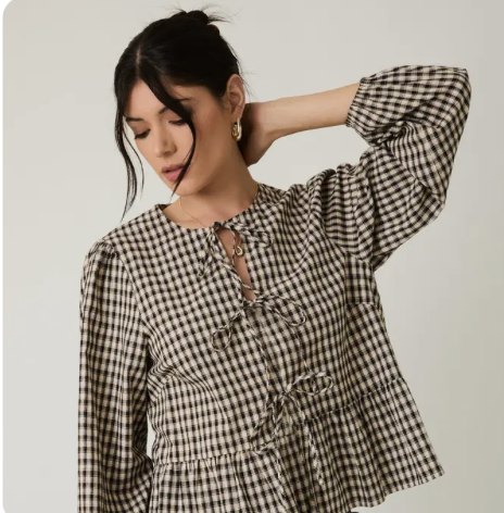 Pretty In Plaid Blouse