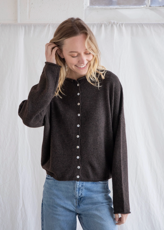 In The Moment Cardigan - Dark Chocolate