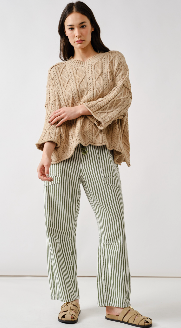 Miners Striped Jeans - Olive