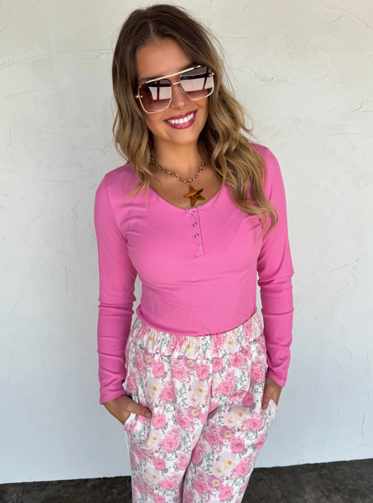 Pink Bubblegum Henley