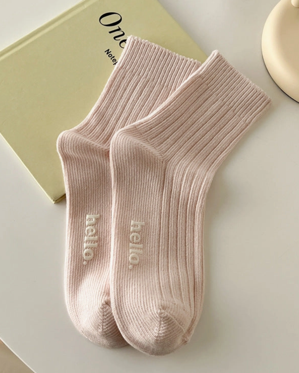 Hello Socks - Pale Pink