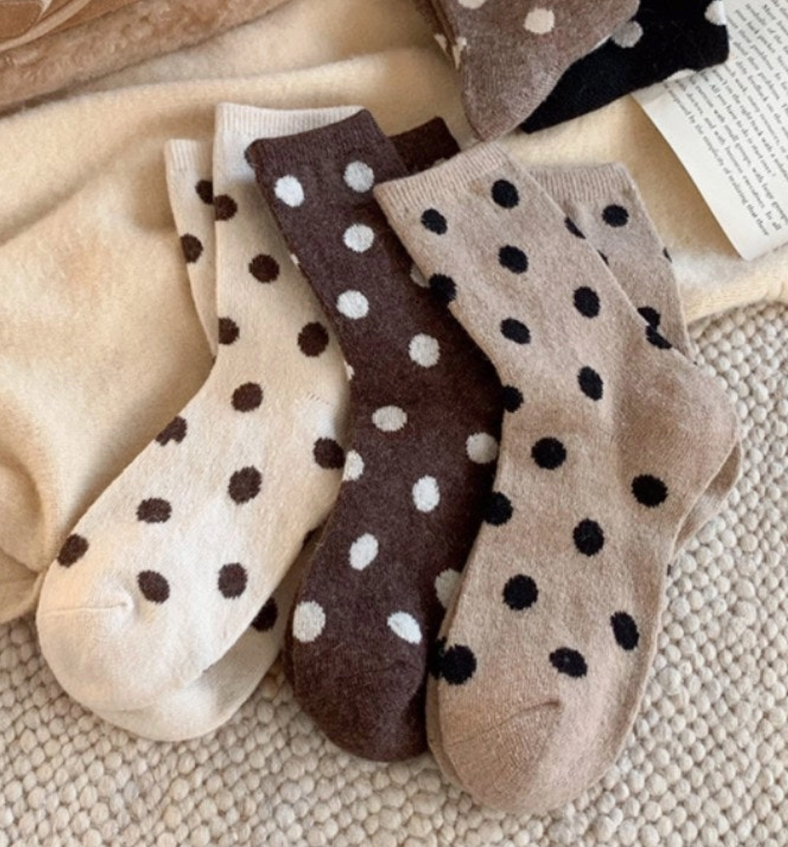Dot Socks - Taupe
