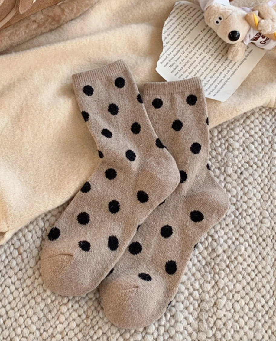 Dot Socks - Taupe