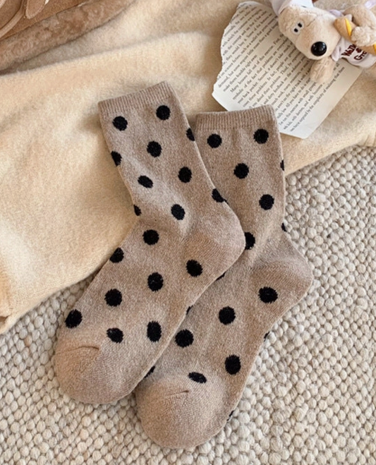 Dot Socks - Taupe