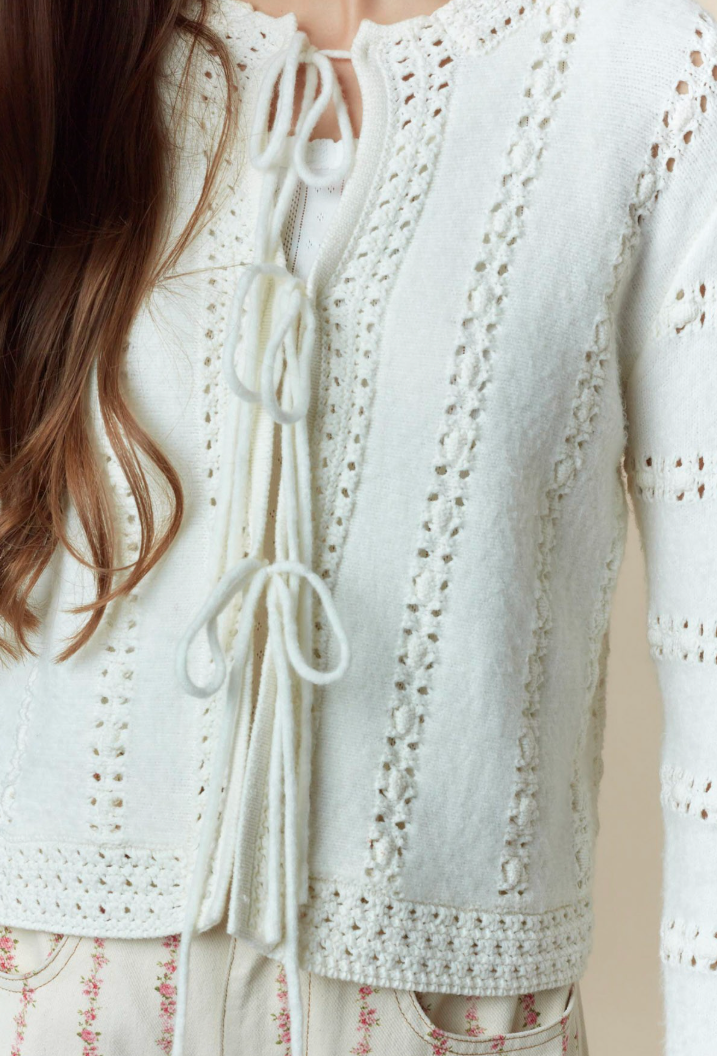 Now Or Never Tie Front Cardigan