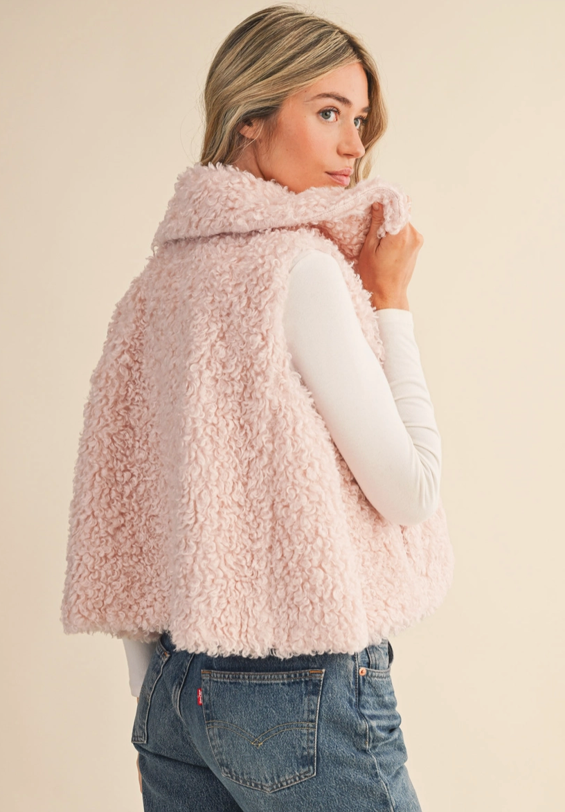 Soft Pink Sherpa Vest