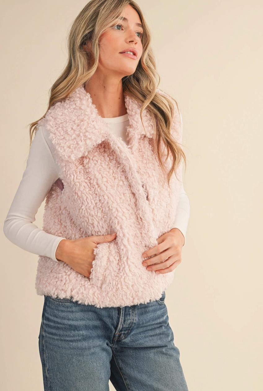 Soft Pink Sherpa Vest