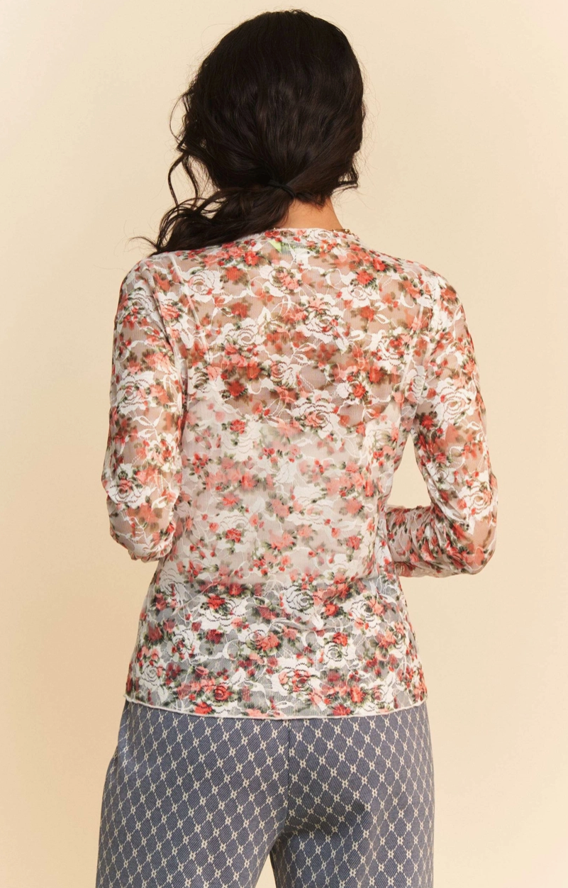 Floral Mesh Layering Top