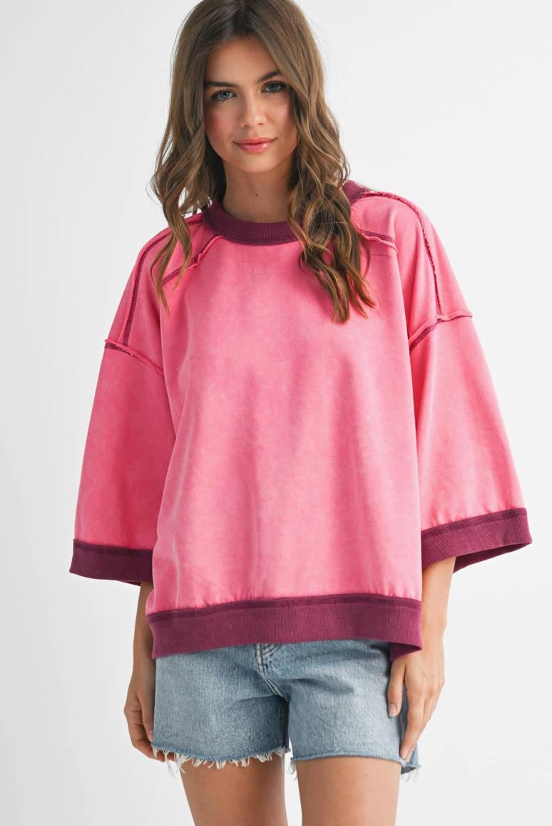 Wine & Rose' Boxy Fit Top