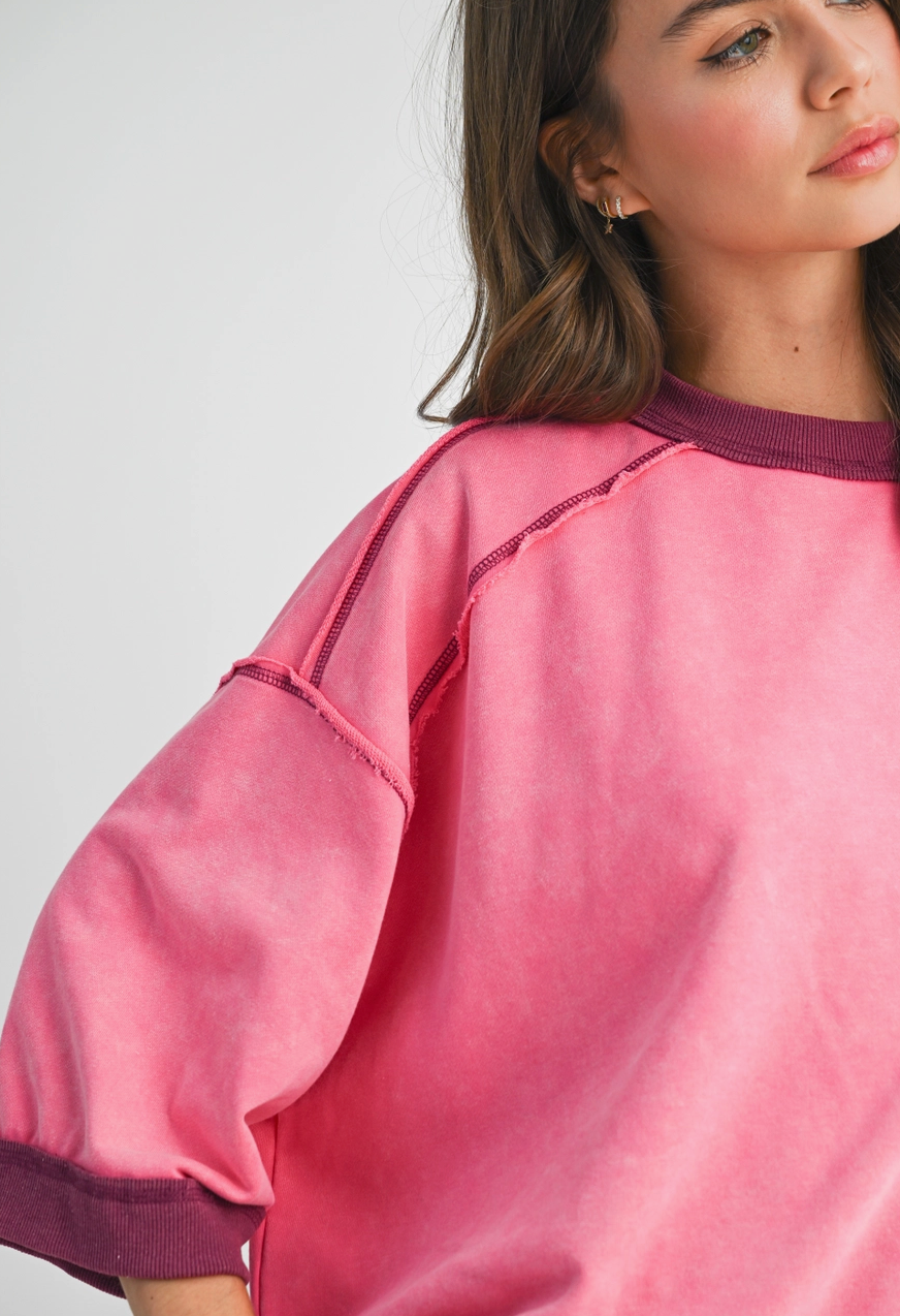 Wine & Rose' Boxy Fit Top