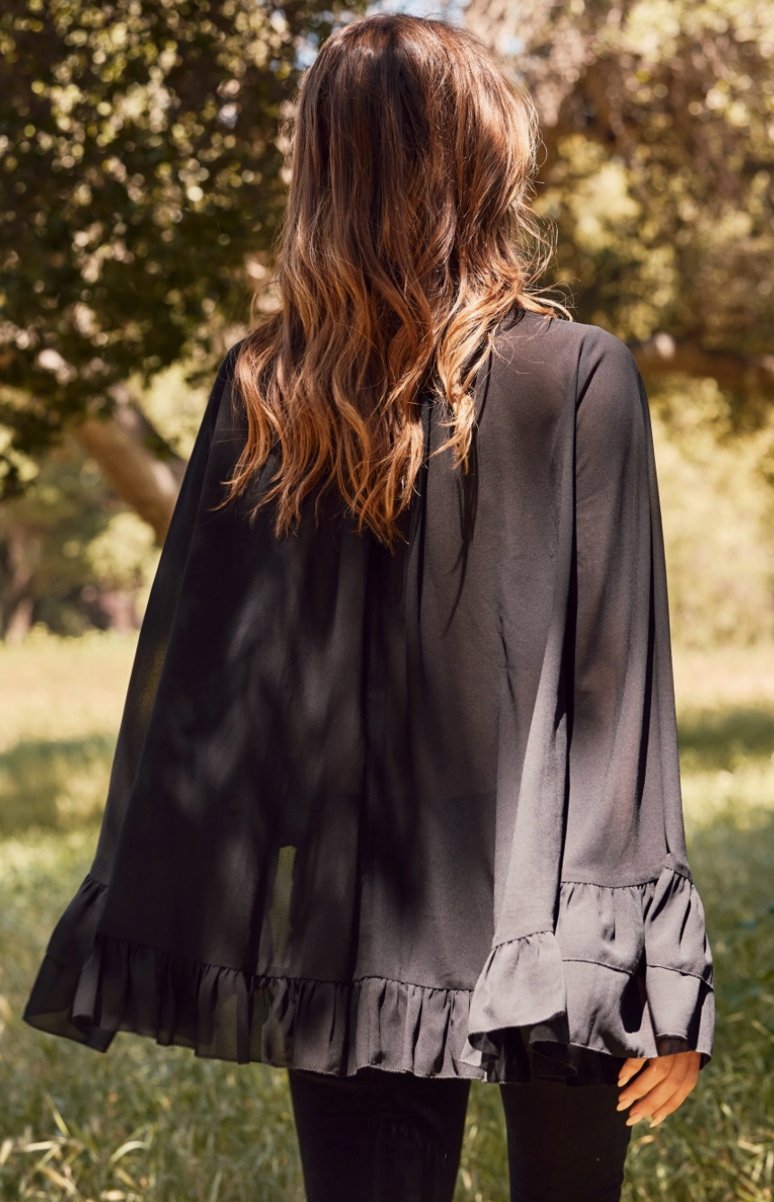 She's Fancy Chiffon Blouse - Black