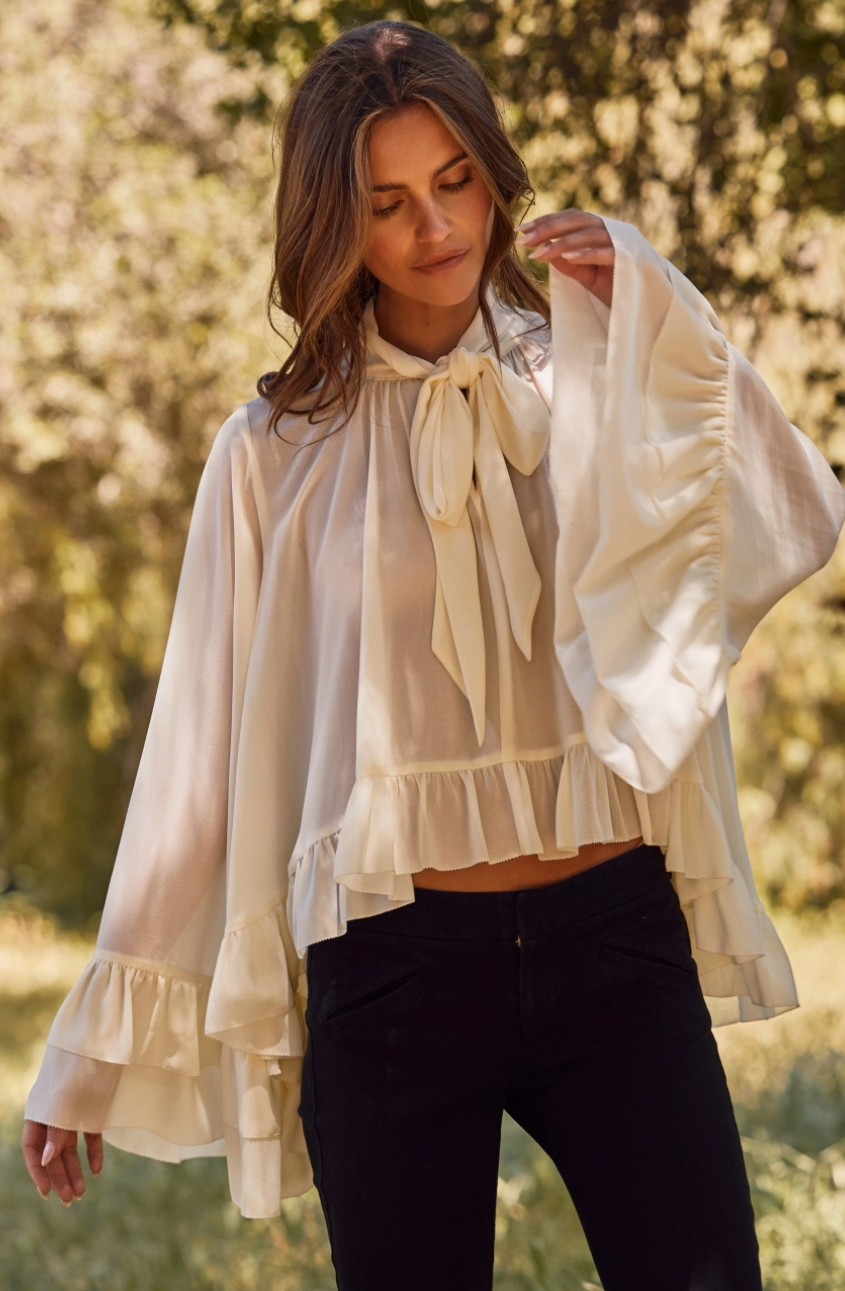 She's Fancy Chiffon Blouse - Ivory