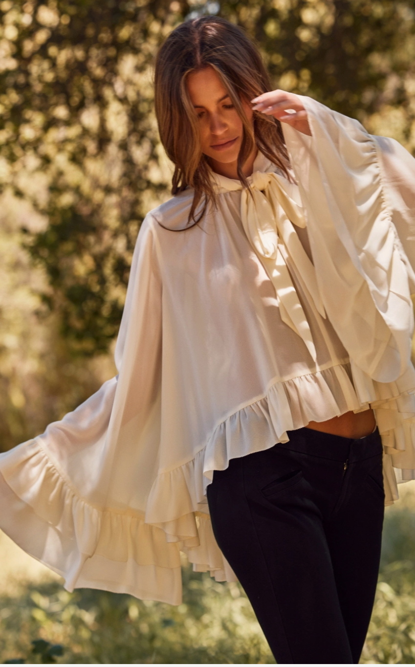 She's Fancy Chiffon Blouse - Ivory
