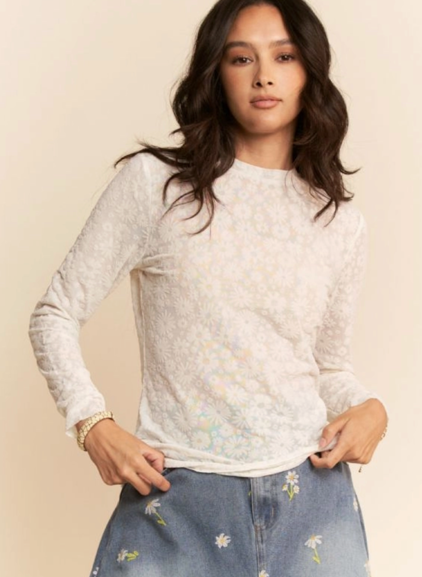 Floral Mesh Top
