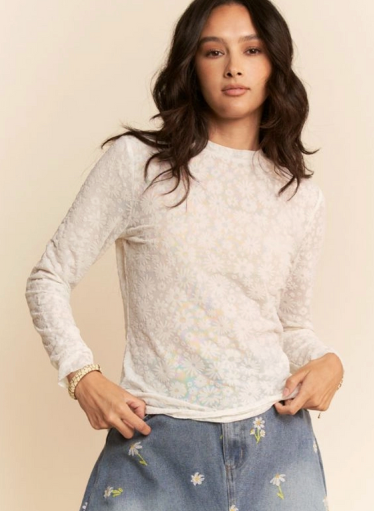 Floral Mesh Top