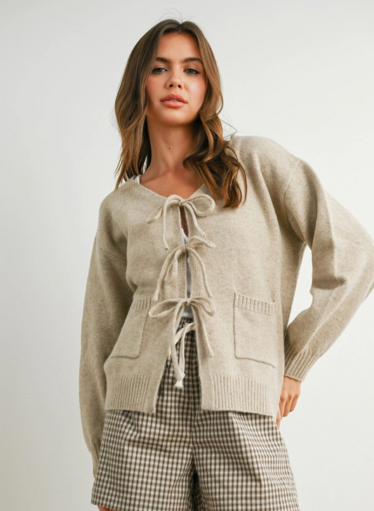 Front Tie Cardigan