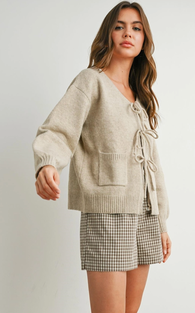 Front Tie Cardigan