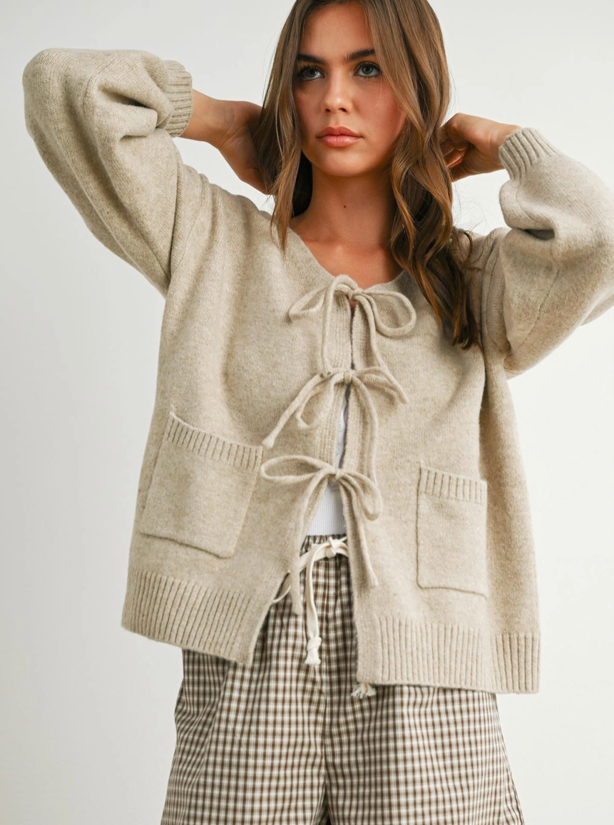 Front Tie Cardigan