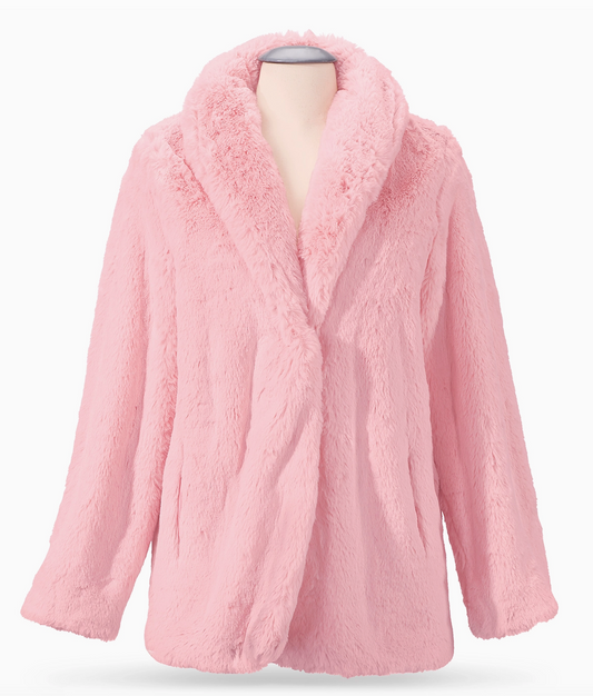 Dressed In Pink Faux Fur Coat - FINAL SALE