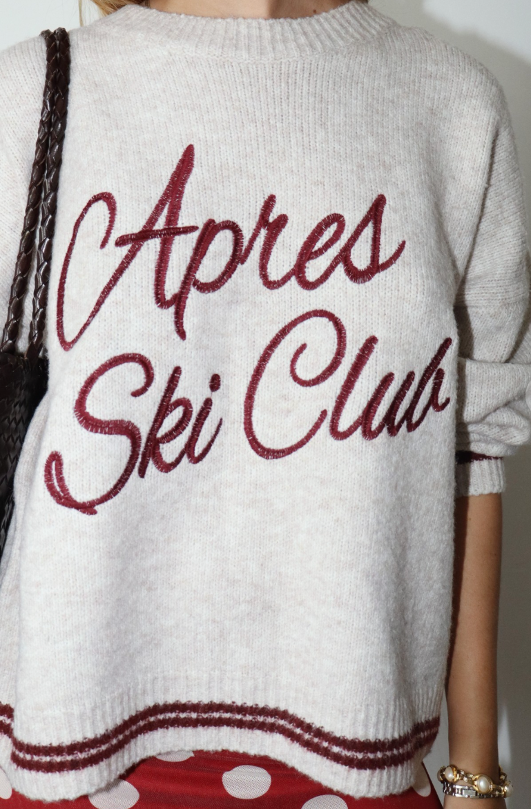 Ski Club Sweater - Oatmeal/Burgundy