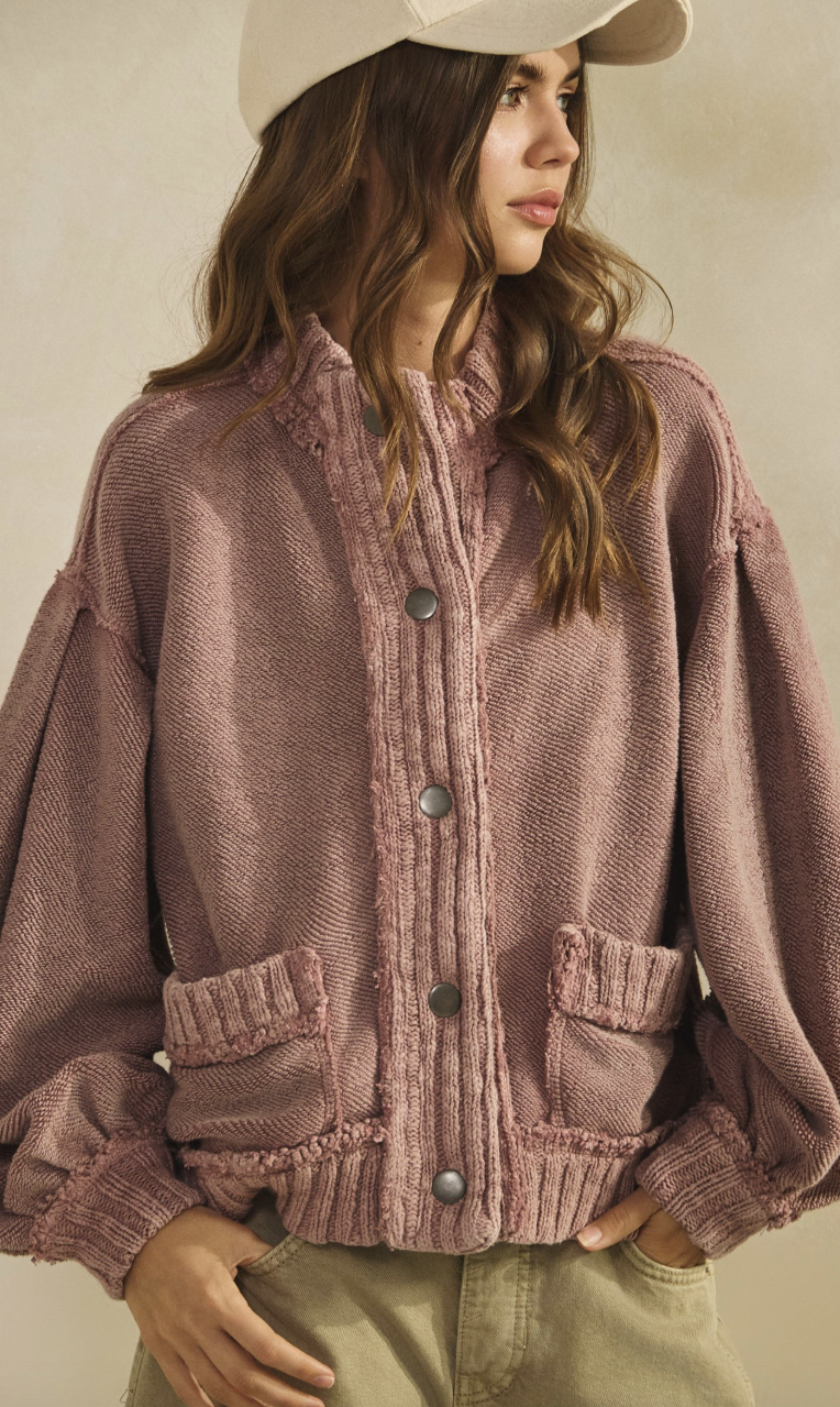 Cardi Jacket - Vintage Mauve