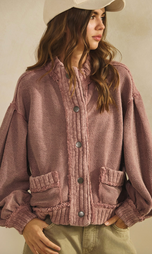 Cardi Jacket - Vintage Mauve