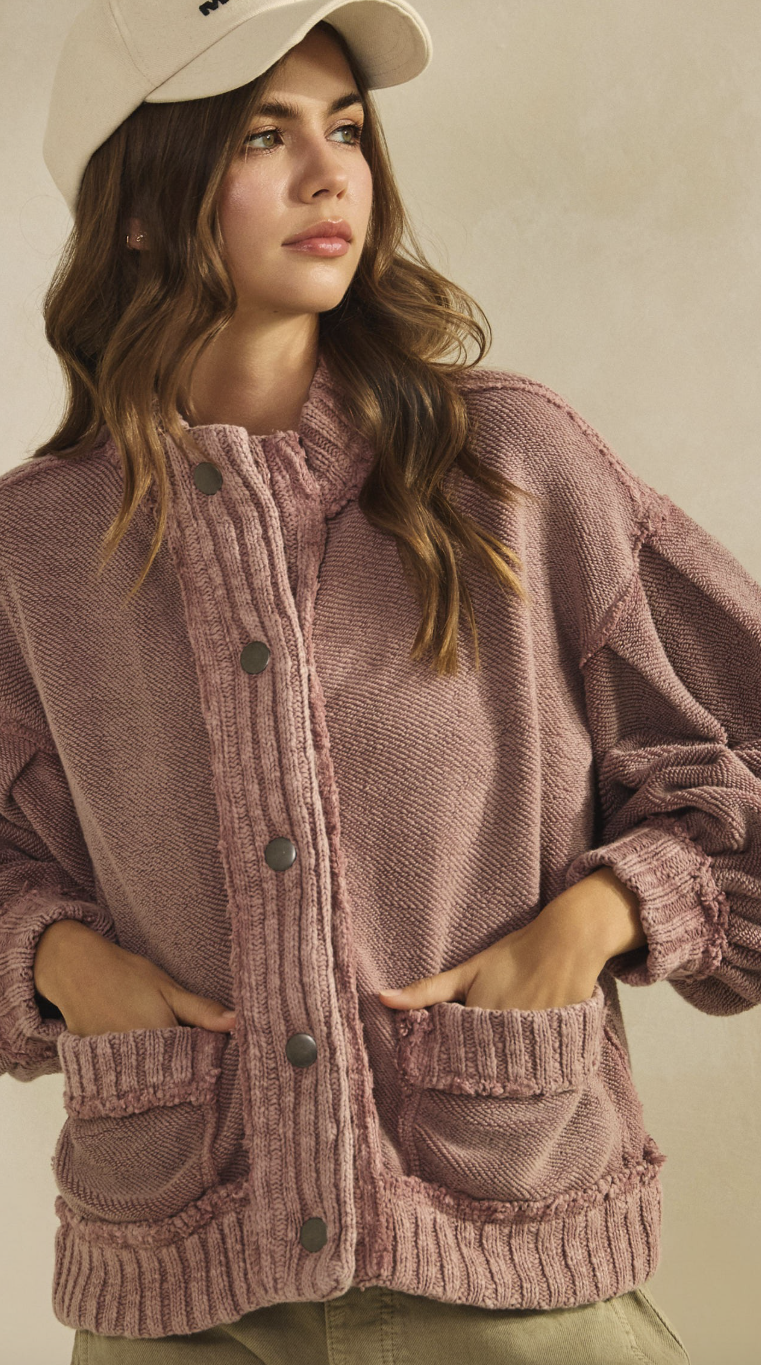 Cardi Jacket - Vintage Mauve