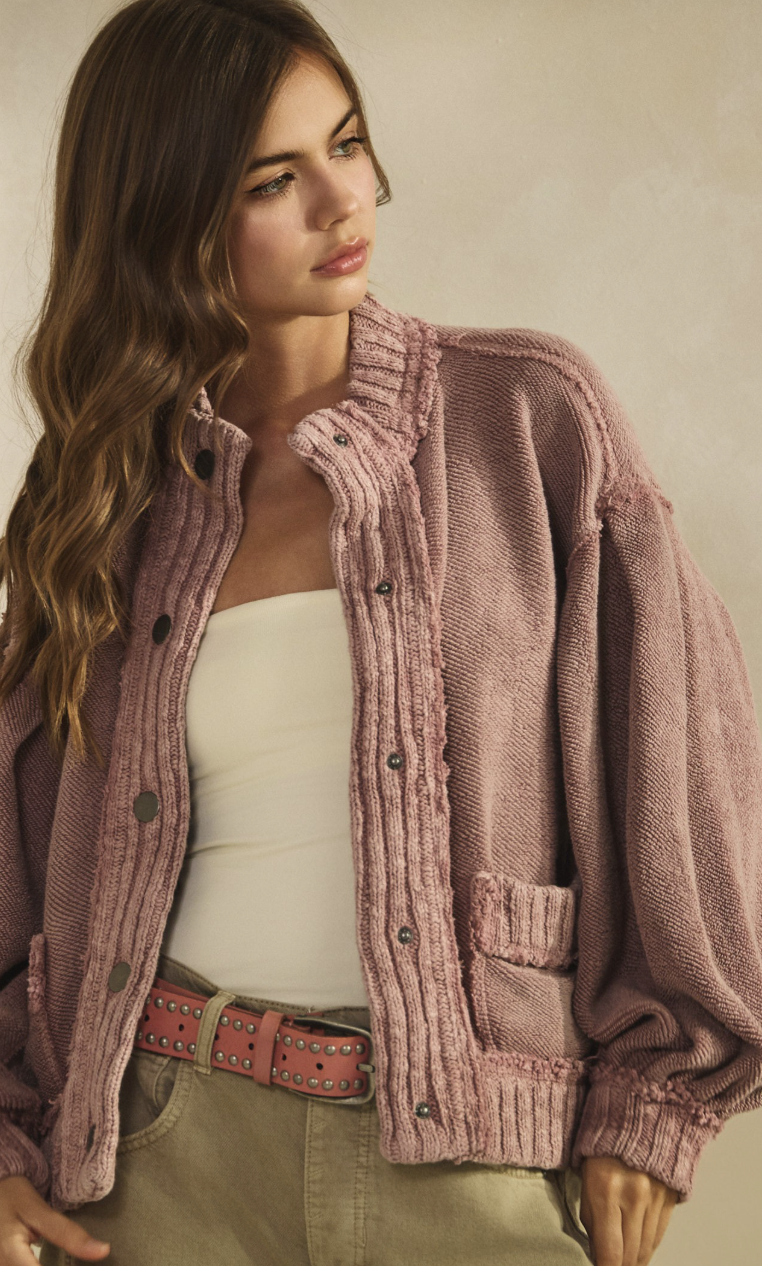 Cardi Jacket - Vintage Mauve