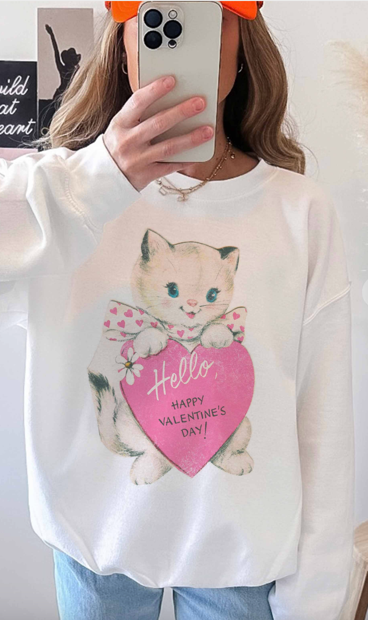 Valentine Kitty Sweatshirt