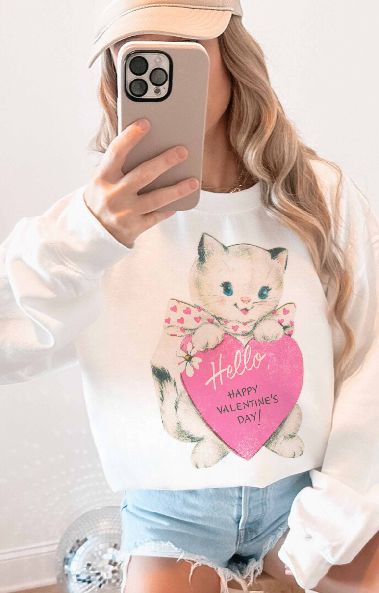 Valentine Kitty Sweatshirt