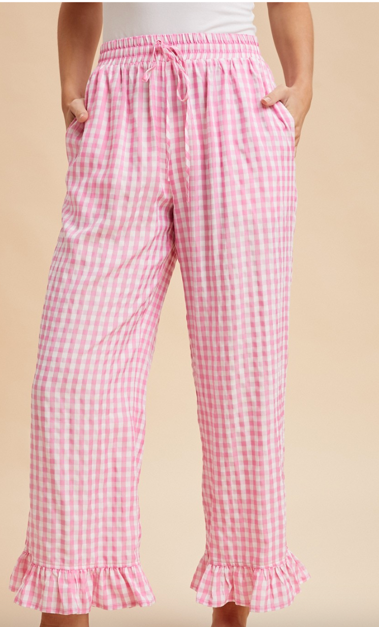 Lovers Lounge Pants Pink Gingham